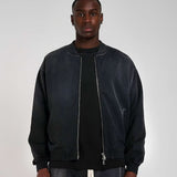 BLANK HEAVYWEIGHT FADE OUT BOMBER JACKET BLACK