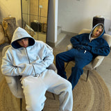 NAVY/STONE REVERSIBLE ZIP HOODIE