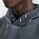 WASHED BLANK HOODIE CHARCOAL