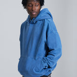 WASHED BLANK HOODIE BLUE