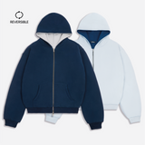 NAVY/STONE REVERSIBLE ZIP HOODIE