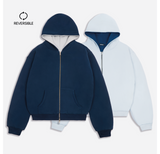 NAVY/STONE REVERSIBLE ZIP HOODIE