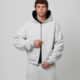 GREY/BLACK REVERSIBLE ZIP HOODIE